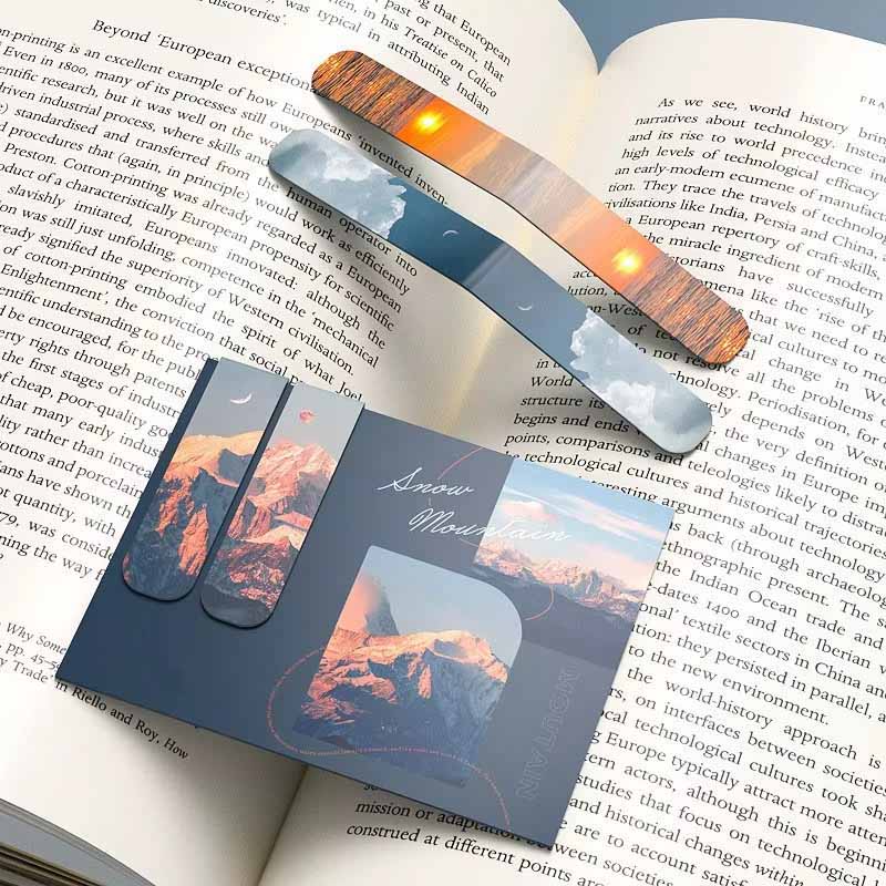 Bookmark Magnetic Clip - 2 Segnalibri Magnetici a Tema Paesaggio,