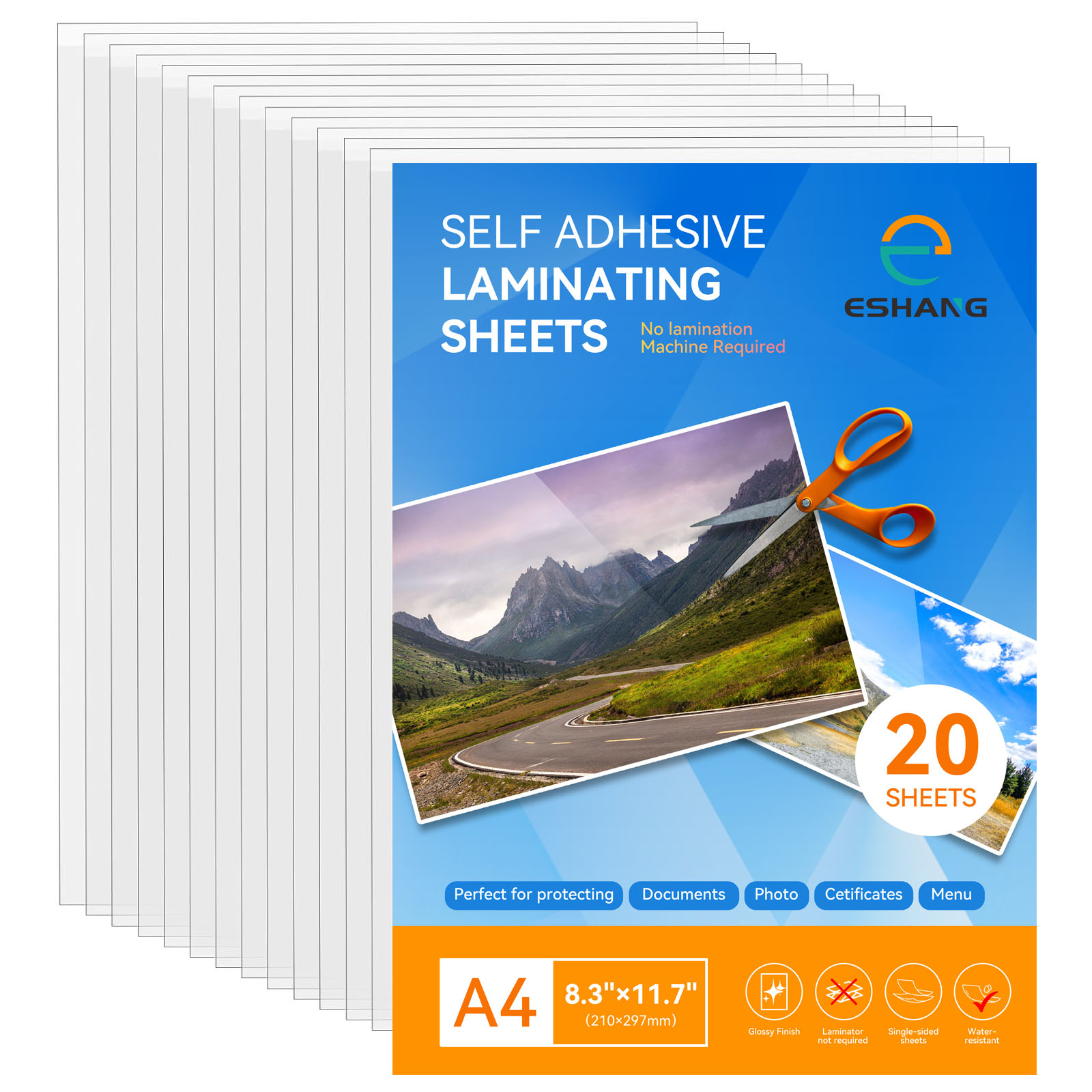 Document Laminator Pouch - ESHANG 20 fogli trasparenti per laminazione
