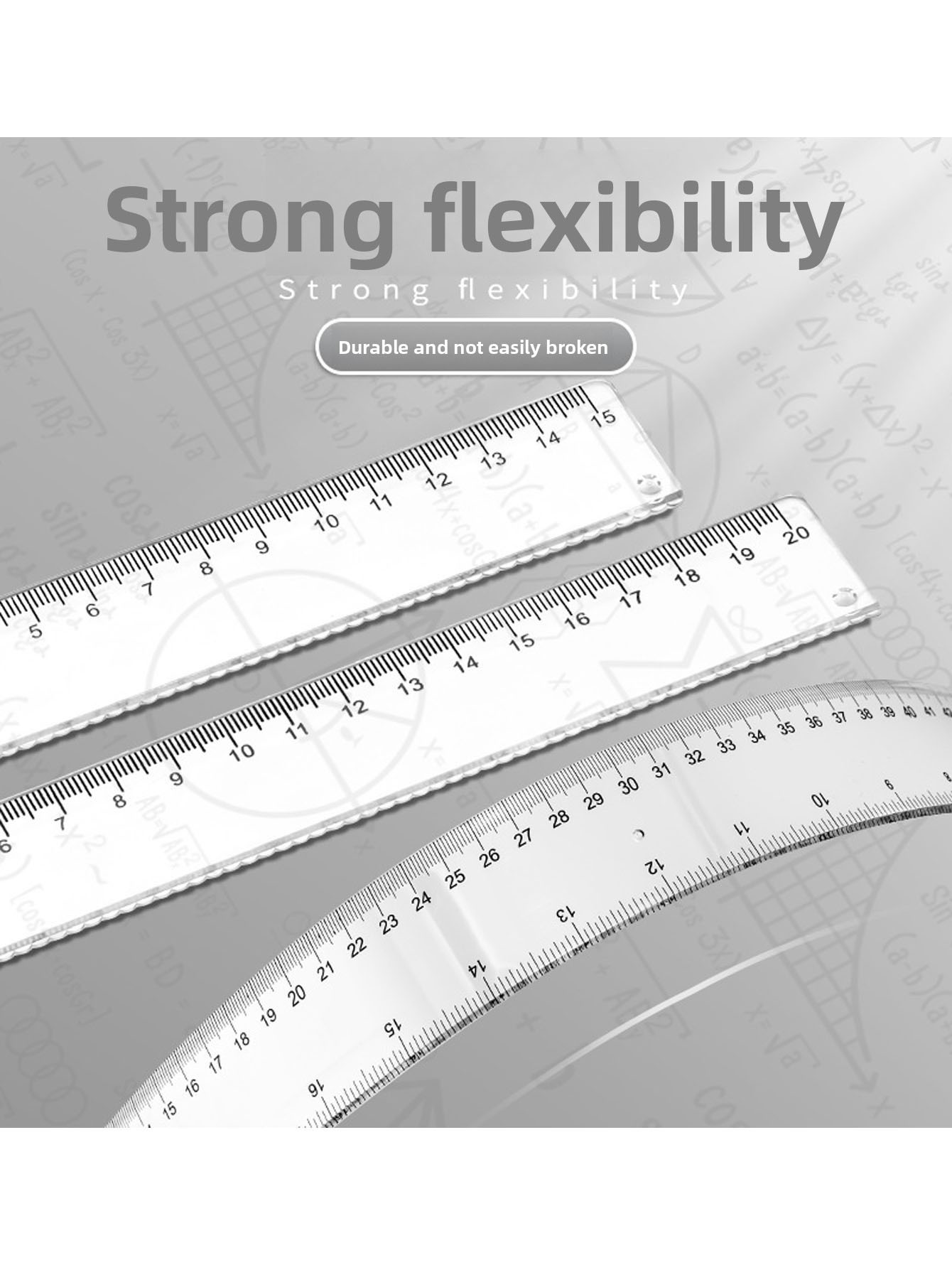 Ruler Set Transparent - Righello in Plastica Trasparente, Strumento per