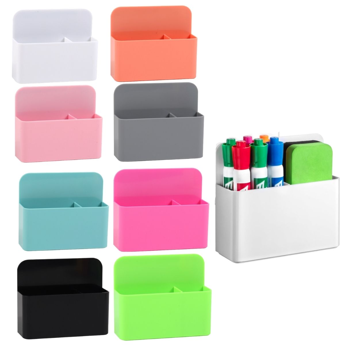 Whiteboard Marker Set - 2 Pezzi Porta Pennarelli Magnetici Cancellabili