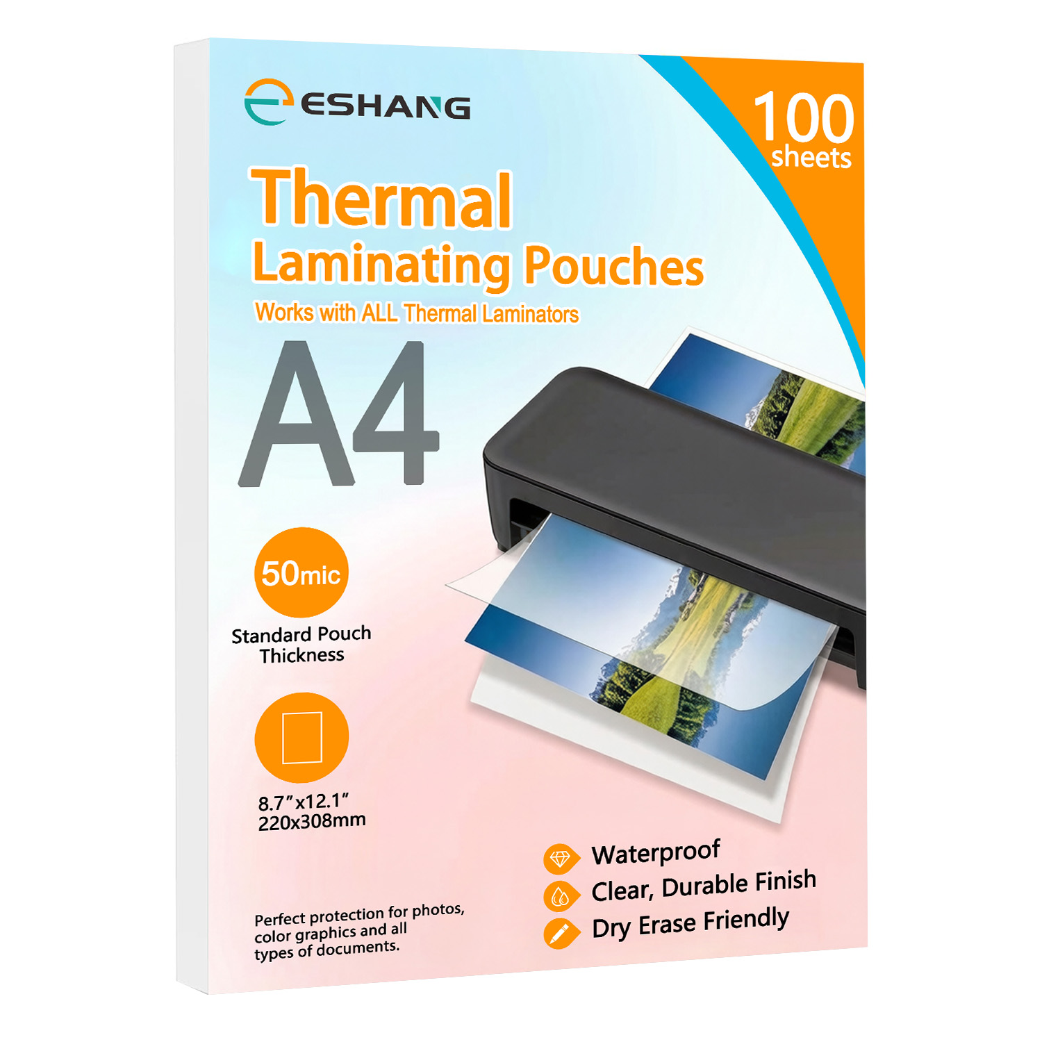 Document Laminator Pouch - ESHANG Fogli per Laminazione A4, 8.7x12.1